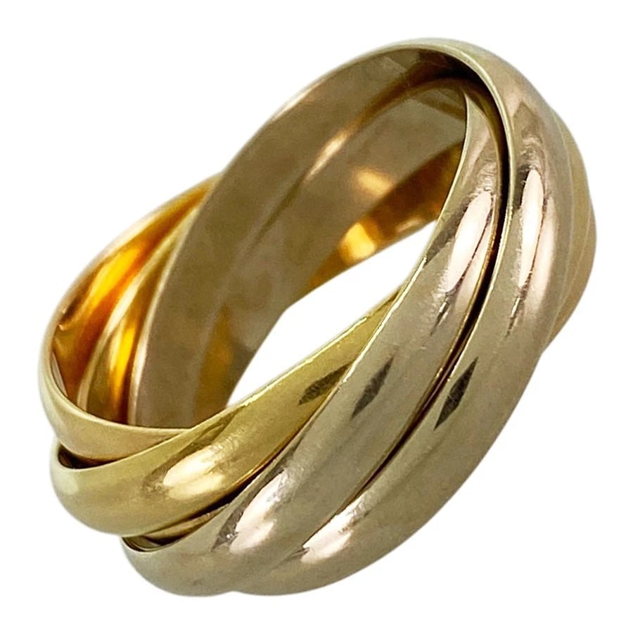 CARTIER TRINITY YELLOW GOLD RING: Cartier Trinity Yellow gold Ring Brand: Cartier Type/Style: Ring Material: 18K Yellow Gold 18K White Gold 18K Rose Gold Color: Gold Size: US:6.5 Accessories: None Accessories Notice: When p