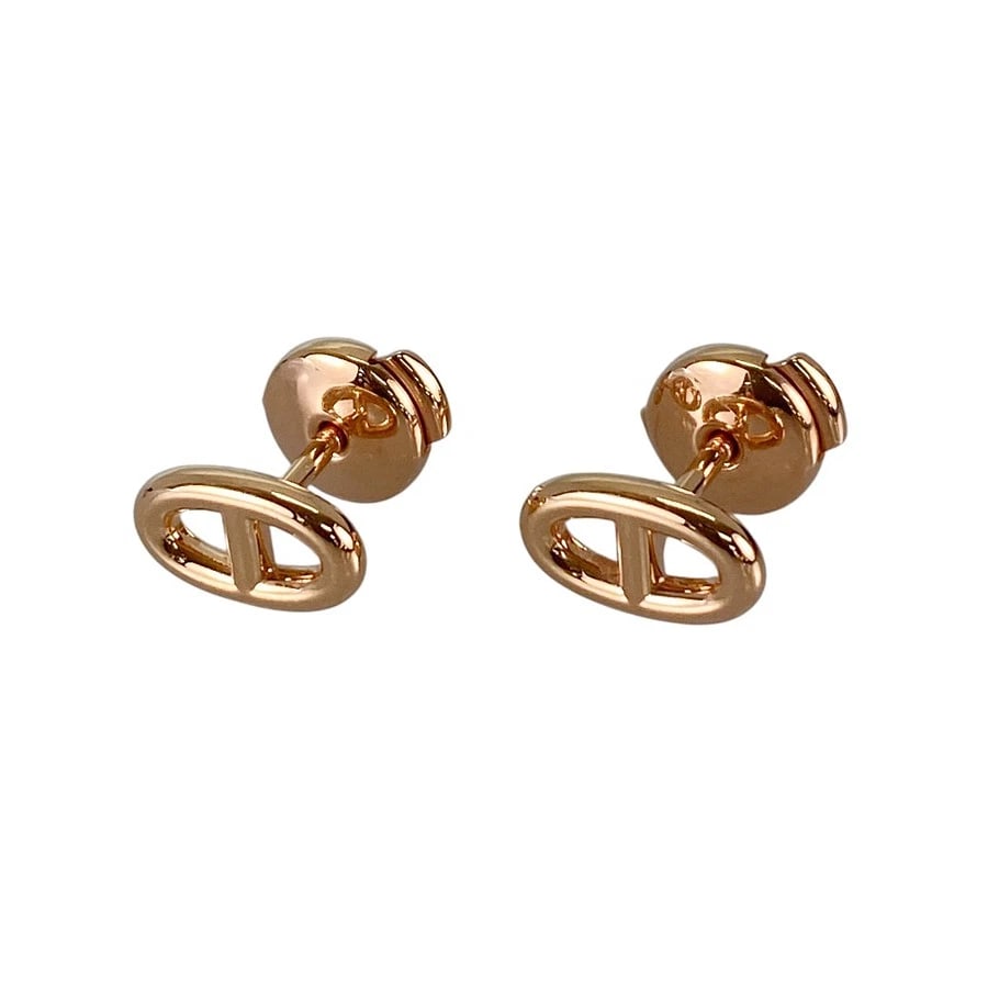 HERMES ROSE GOLD EARRING: HERMES Rose gold Earring Brand: HERMES Type/Style: Earring Material: 18K Rose Gold Color: Gold Size: Top size:9.6mm×5.6mm Accessories: None Accessories Notice: When purchasing pre-owned goods,