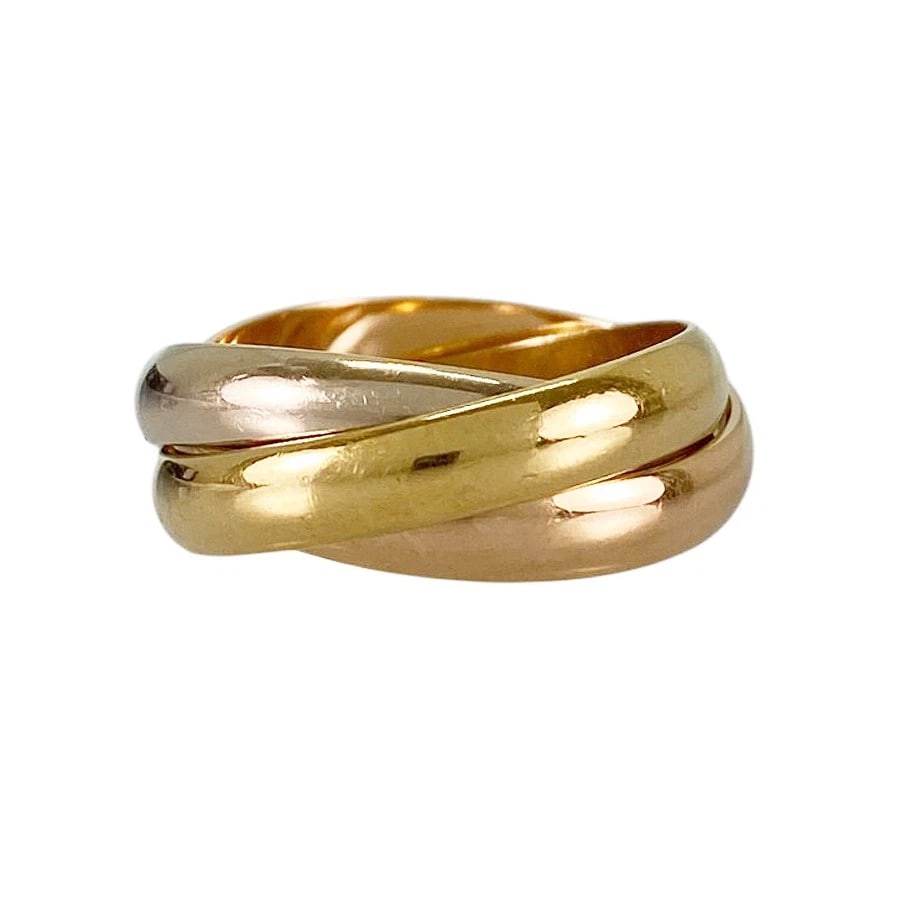 CARTIER TRINITY MM YELLOW GOLD RING: Cartier Trinity MM Yellow gold Ring Brand: Cartier Type/Style: Ring Material: 18K Yellow Gold 18K White Gold 18K Rose Gold Color: Gold Size: US:5.5-6 Accessories: None Accessories Notice: W
