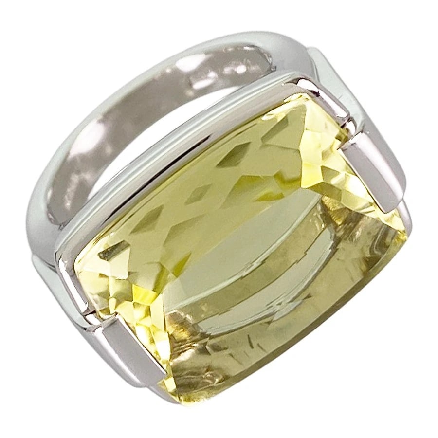 BVLGARI ALLEGRA WHITE GOLD LEMON QUARTZ RING (1 of 4)