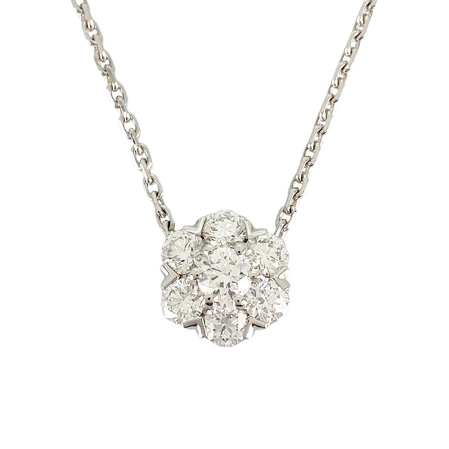VAN CLEEF & ARPELS GOLD DIAMOND NECKLACE: Van Cleef & Arpels gold Diamond Necklace Brand: Van Cleef & Arpels Type/Style: Necklace Material: 18K White Gold, Main Stone/Creation NaTURAL Color: Silver Size: Top size:9.5mm×9.0mm Necklace full le