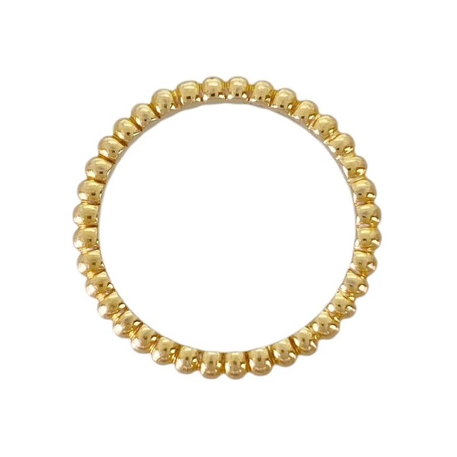 VAN CLEEF & ARPELS PERLEE GOLD PEARL YELLOW GOLD RING: Van Cleef & Arpels Perlee Gold pearl Yellow gold Ring Brand: Van Cleef & Arpels Type/Style: Ring Material: 18K Yellow Gold Color: Gold Size: US:5-5.5 Accessories: None Accessories Notice: When
