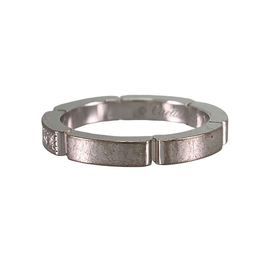 CARTIER WHITE GOLD DIAMOND RING: Cartier White gold Diamond Ring Brand: Cartier Type/Style: Ring Material: 18K White Gold, Main Stone/Creation NATURAL Color: Silver Size: US:4.5 Accessories: None Accessories Notice: When purchasing