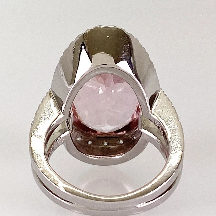 RING PLATINUM MORGANITE DIAMOND - 4