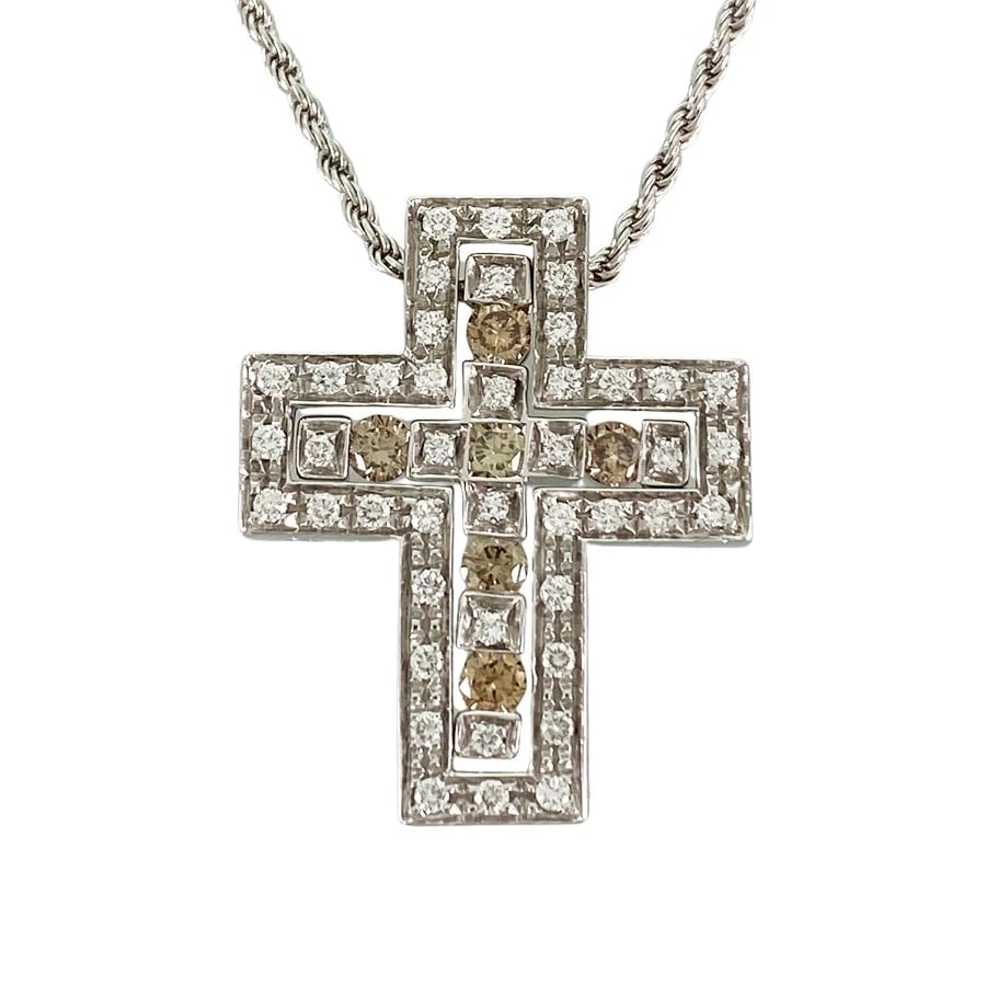 DAMIANI WHITE GOLD DIAMOND NECKLACE: Damiani White gold Diamond Necklace Brand: Damiani Type/Style: Necklace Material: 18K White Gold, Main Stone/Creation Natural Color: Silver Size: Top size:23.0mm×19.0mm Necklace full length:43cm Ac