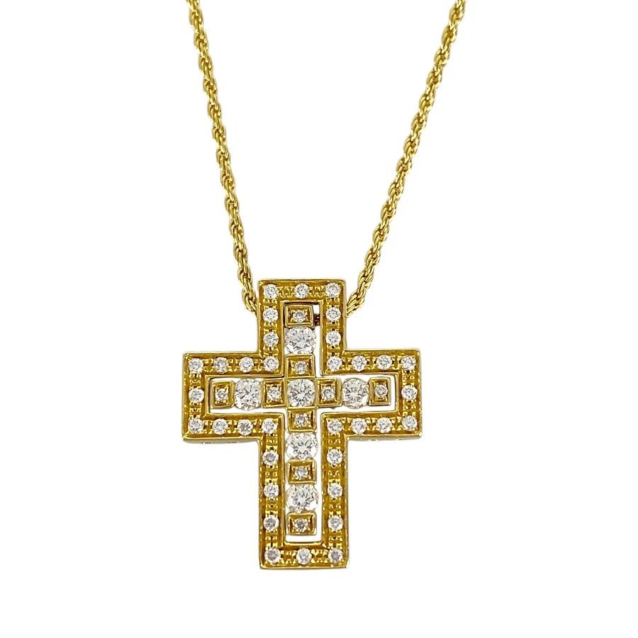 DAMIANI YELLOW GOLD DIAMOND NECKLACE: Damiani Yellow gold Diamond Necklace Brand: Damiani Type/Style: Necklace Material: 18K Yellow Gold, Main Stone/Creation Natural Color: Gold Size: Top size:22.4mm×18.5mm Necklace full length:50cm