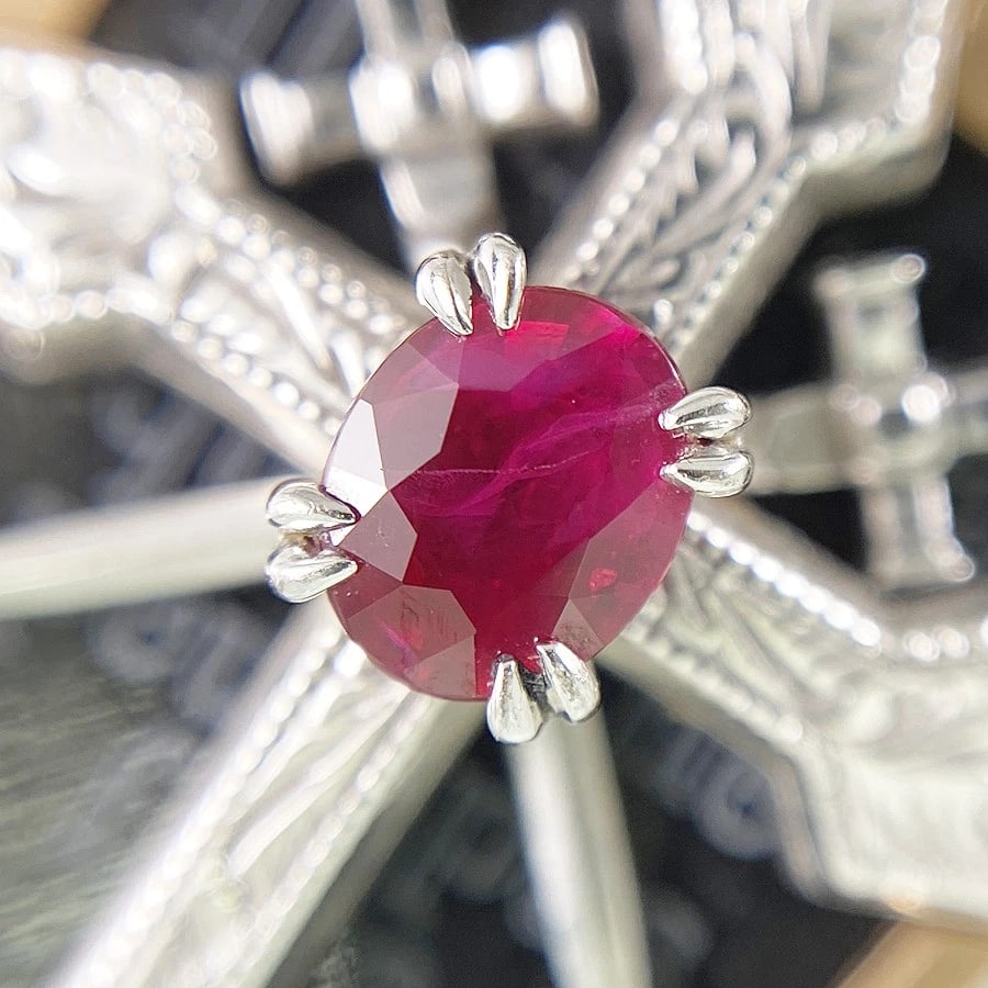 GEMCEREY WHITE GOLD RUBY NECKLACE - 6