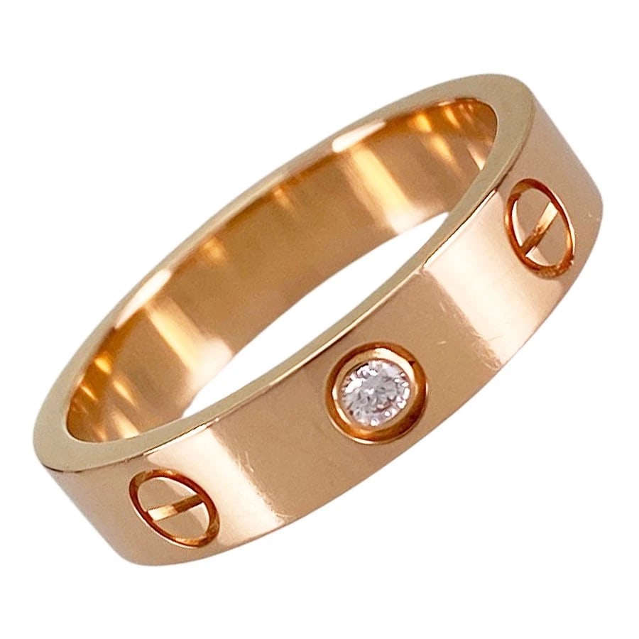 CARTIER MINI LOVE ROSE GOLD RING: Cartier Mini Love Rose gold Ring Brand: Cartier Type/Style: Ring Material: 18K Rose Gold Color: Gold Size: US:5.5 Accessories: None Accessories Notice: When purchasing pre-owned goods, plea