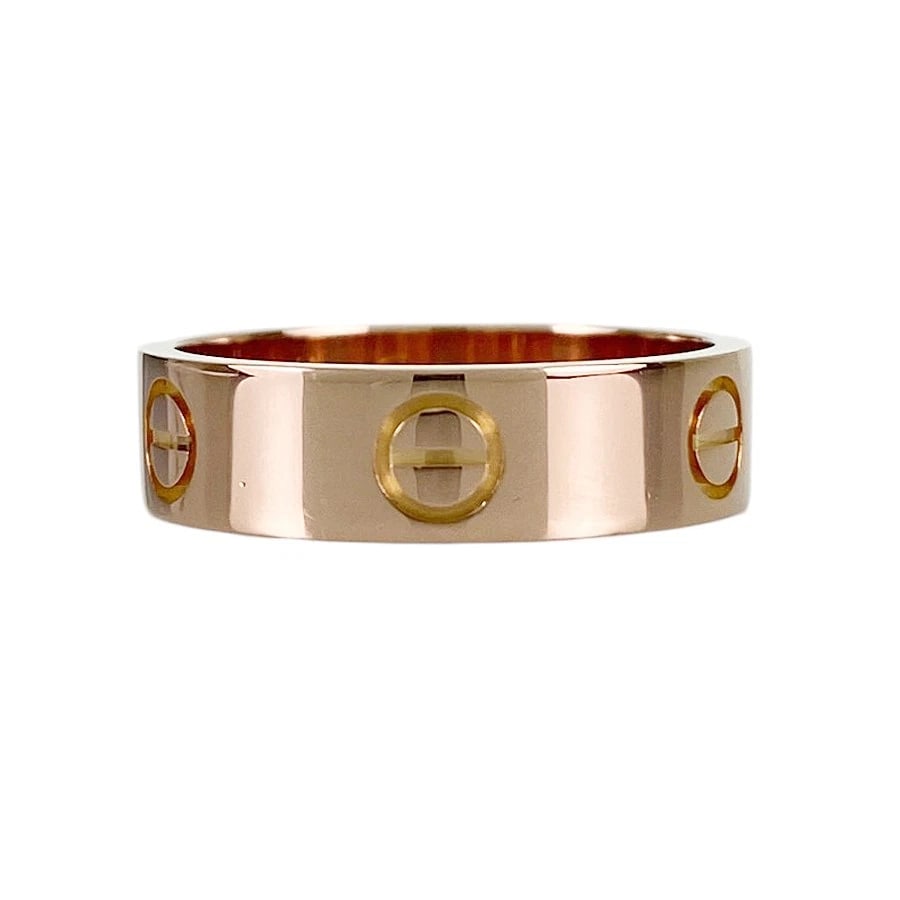 CARTIER LOVE ROSE GOLD RING: Cartier Love Rose gold Ring Brand: Cartier Type/Style: Ring Material: 18K Rose Gold Color: Gold Size: US:8 Accessories: None Accessories Notice: When purchasing pre-owned goods, please refe