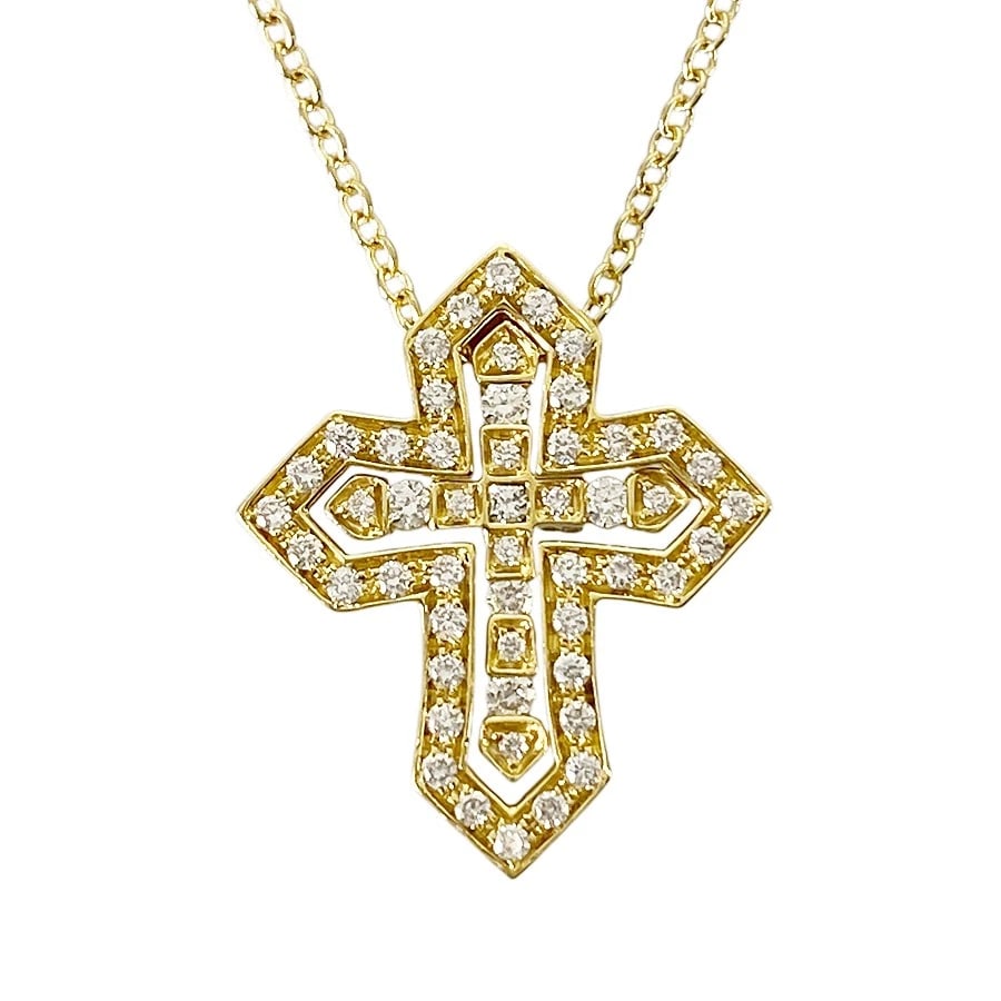 DAMIANI YELLOW GOLD DIAMOND NECKLACE: Damiani Yellow gold Diamond Necklace Brand: Damiani Type/Style: Necklace Material: 18K Yellow Gold, Main Stone/Creation Natural Color: Gold Size: Top size:19.7mm×16.9mm Necklace full length:50cm Ac
