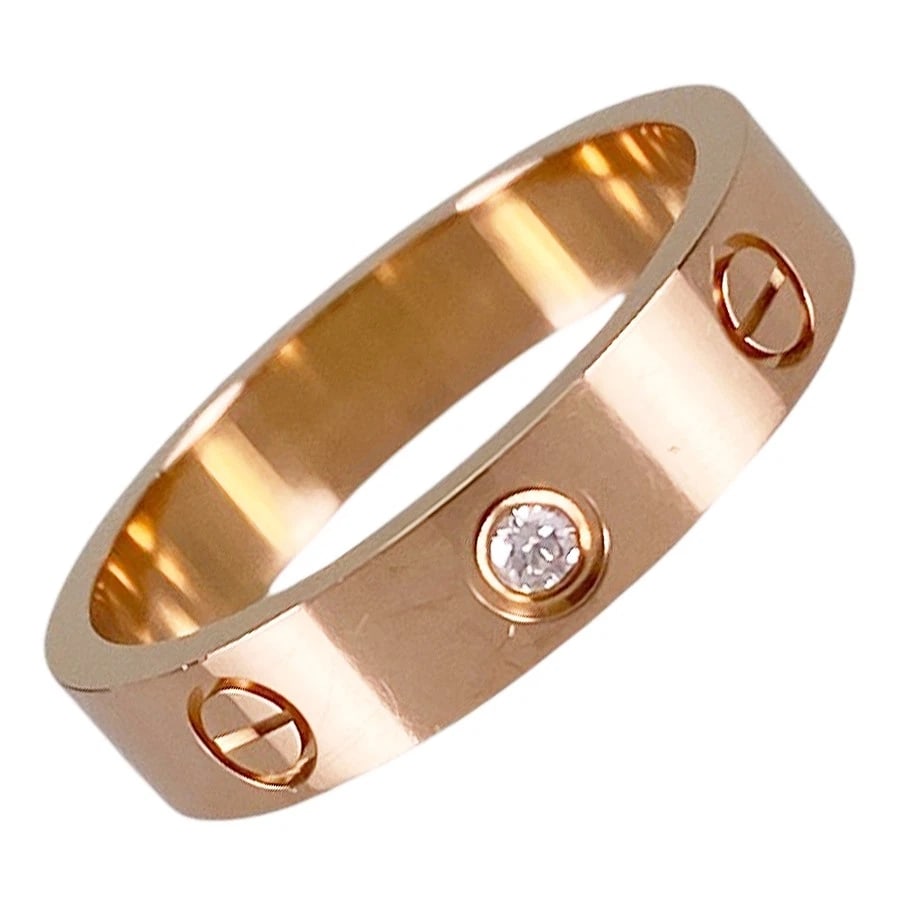 CARTIER MINI LOVE ROSE GOLD DIAMOND RING: Cartier Mini Love Rose gold Diamond Ring Brand: Cartier Type/Style: Ring Material: 18K Rose Gold, Main Stone/Creation NATURAL Color: Gold Size: US:6 Accessories: None Accessories Notice: Wh