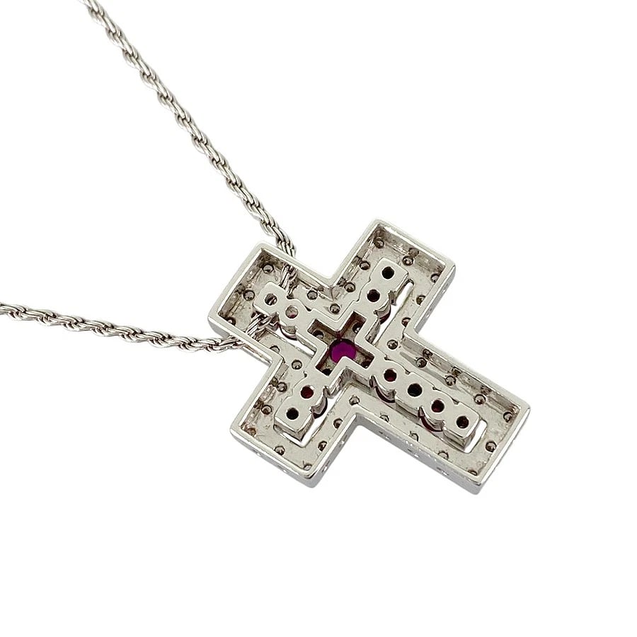 DAMIANI WHITE GOLD RUBY DIAMOND NECKLACE - 2