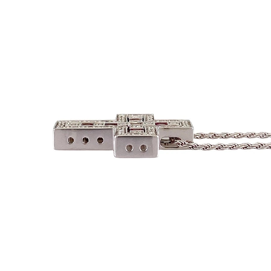 DAMIANI WHITE GOLD RUBY DIAMOND NECKLACE - 3
