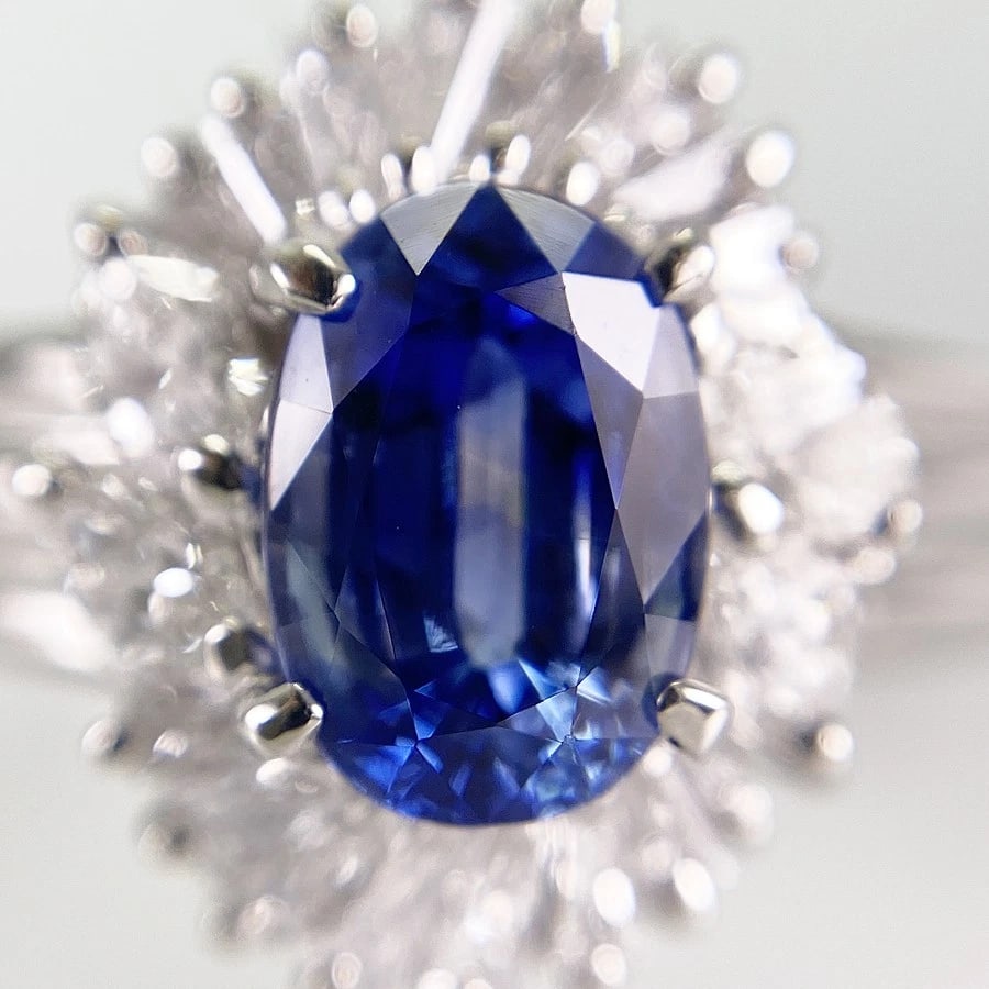 RING PLATINUM SAPPHIRE DIAMOND - 3
