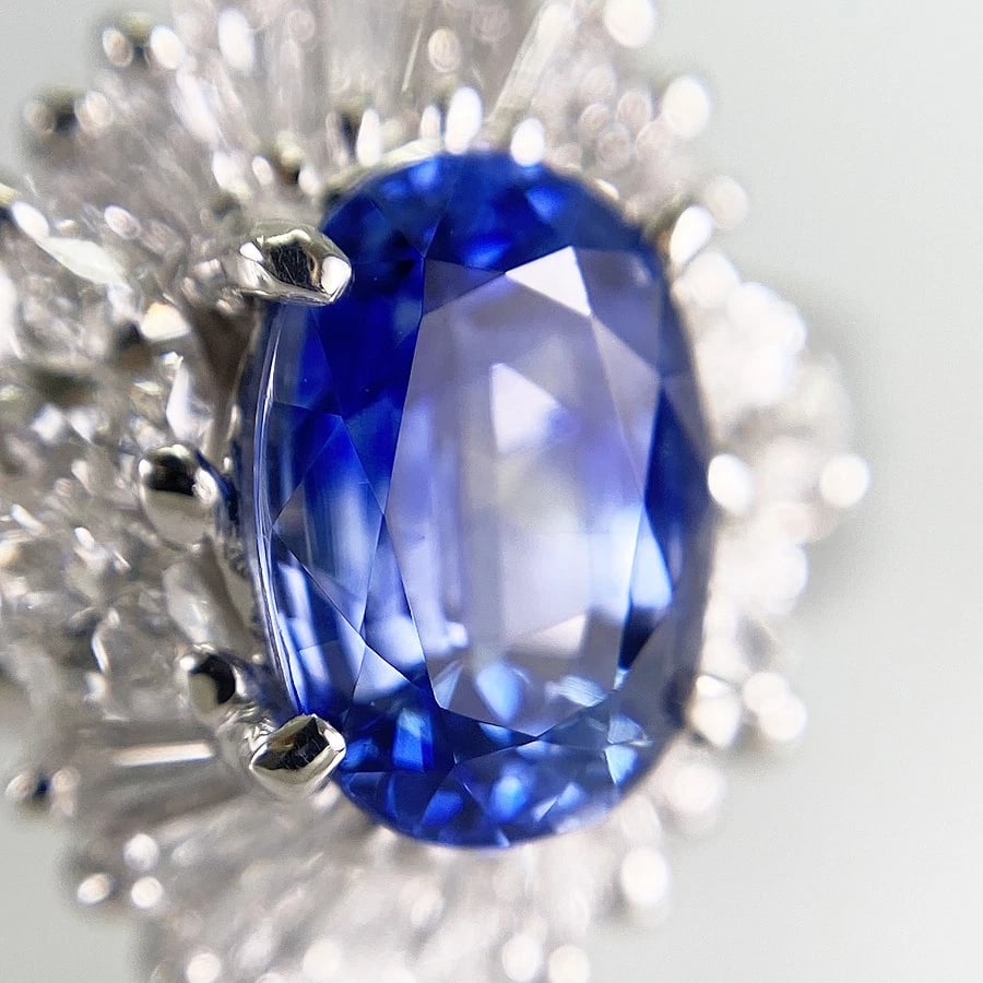 RING PLATINUM SAPPHIRE DIAMOND - 4