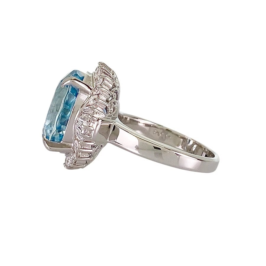 RING PLATINUM AQUAMARINE DIAMOND (1 of 5)