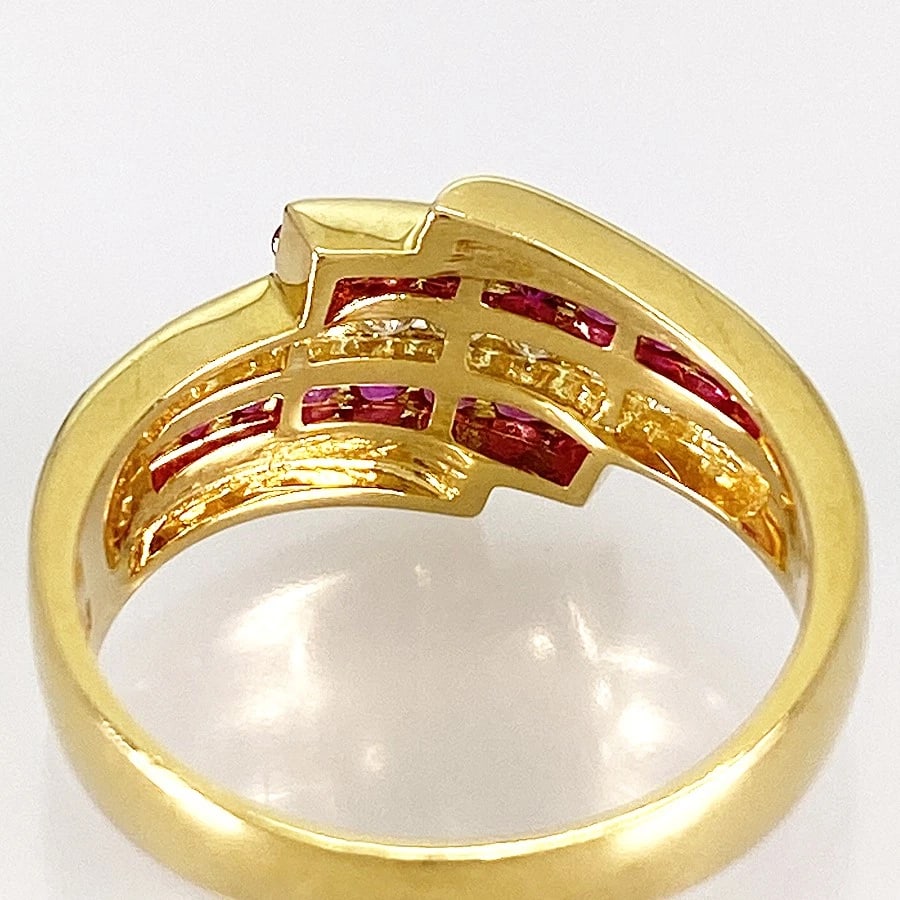 GAINSBOROUGH YELLOW GOLD DIAMOND RUBY RING - 2