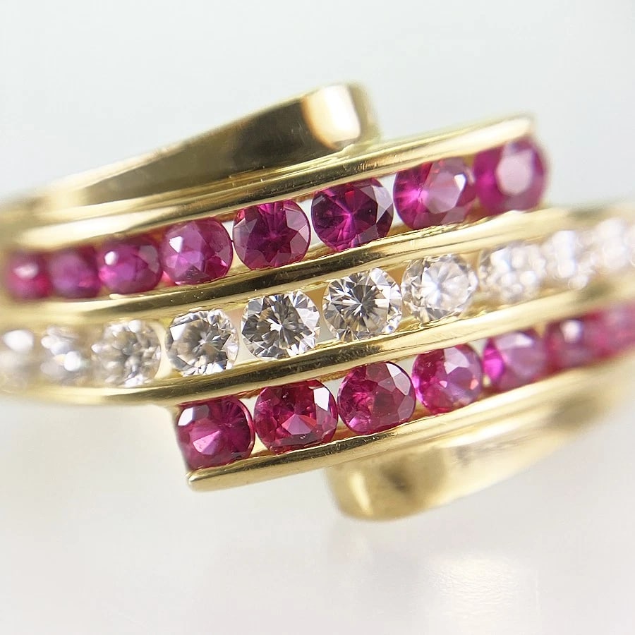 GAINSBOROUGH YELLOW GOLD DIAMOND RUBY RING - 3
