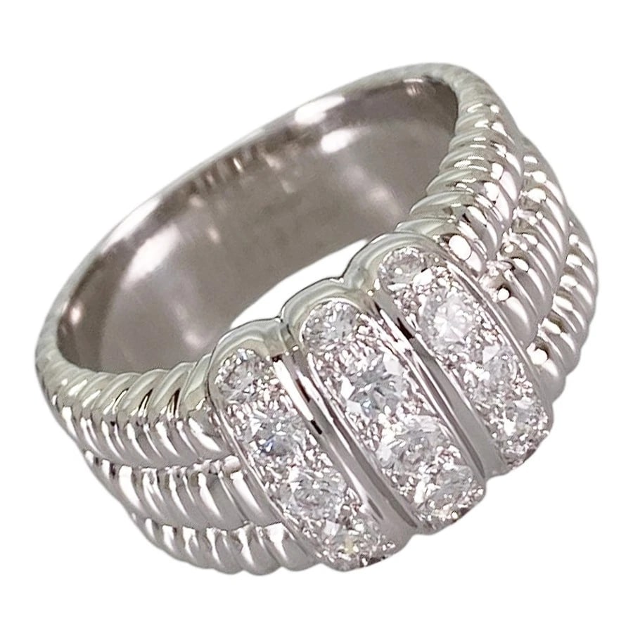 MATHON WHITE GOLD DIAMOND RING: MATHON White gold Diamond Ring Brand: MATHON Type/Style: Ring Material: 18K White Gold, Main Stone/Creation NATURAL Color: Silver Size: US:5.5 Accessories: None Accessories Notice: When purchasing