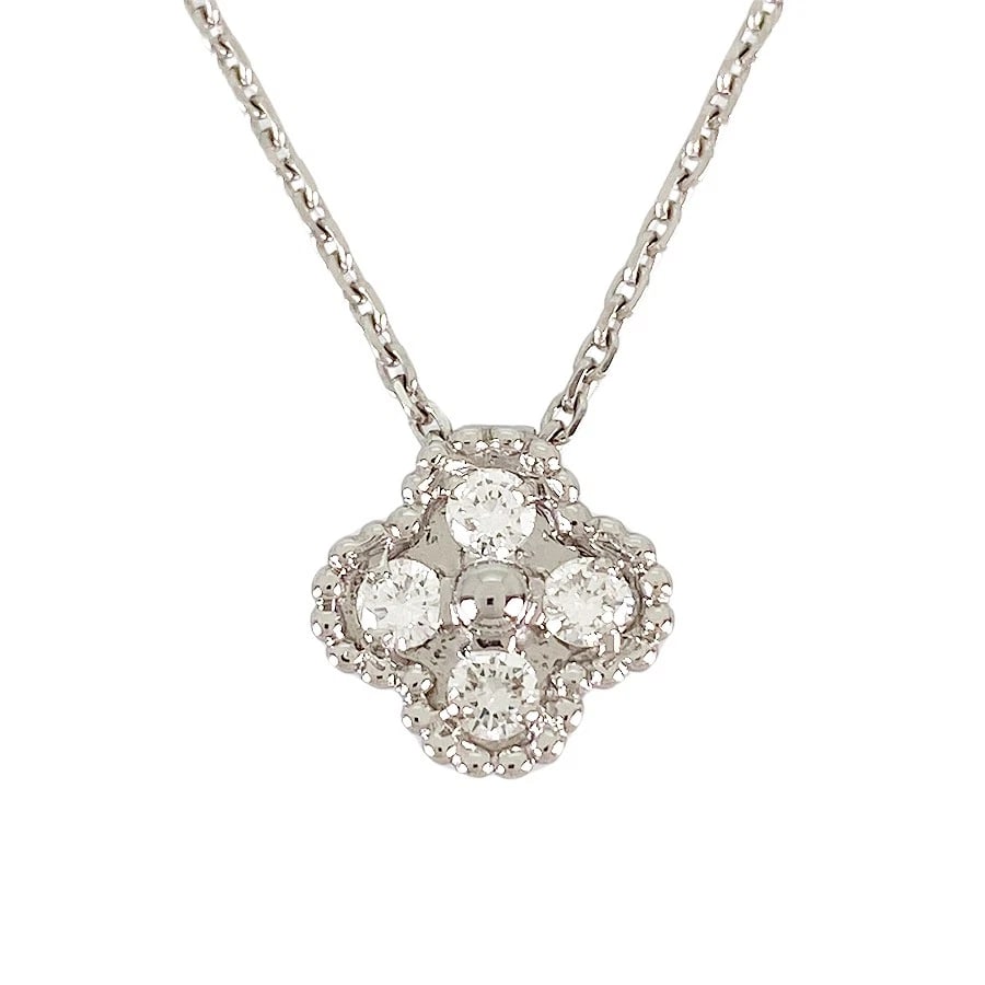 VAN CLEEF & ARPELS WHITE GOLD DIAMOND NECKLACE: Van Cleef & Arpels White gold Diamond Necklace Brand: Van Cleef & Arpels Type/Style: Necklace Material: 18K White Gold, Main Stone/Creation Natural Color: Silver Size: Top size:10.0mm×10.0mm