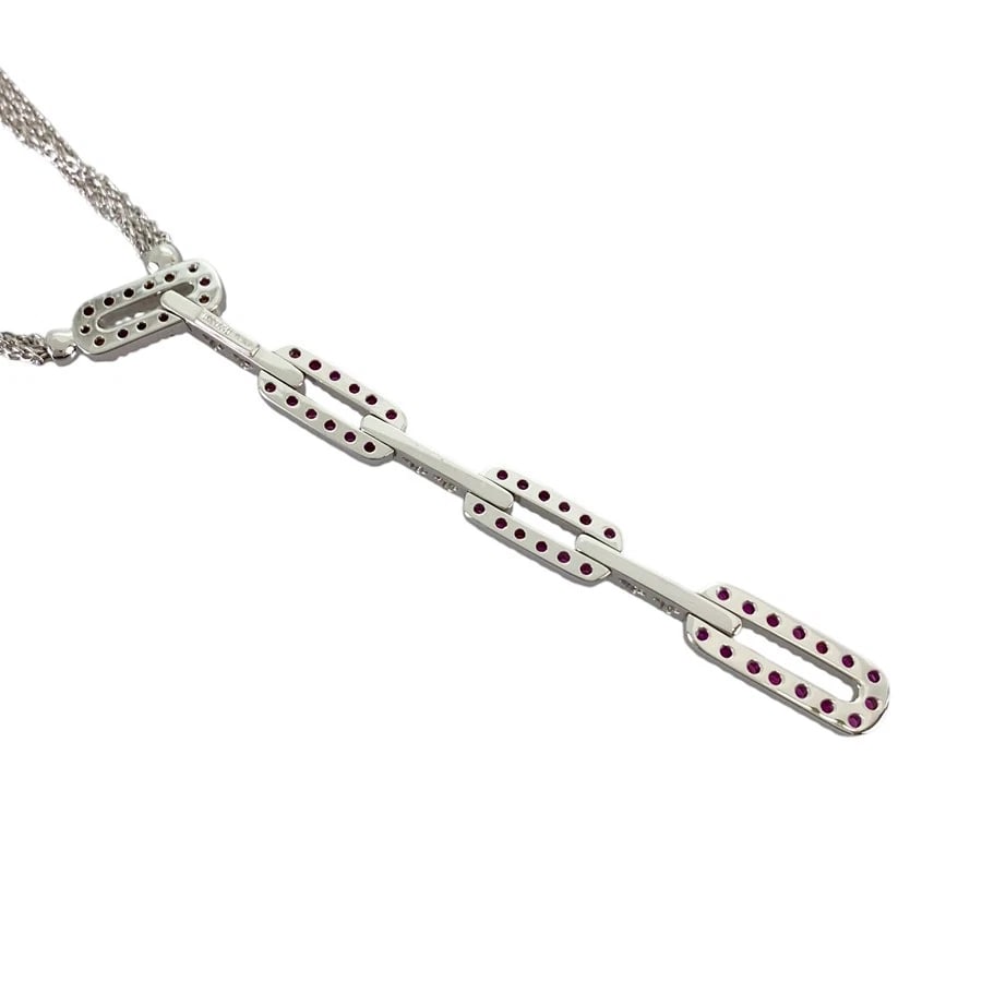 DAMIANI WHITE GOLD RUBY DIAMOND NECKLACE - 2