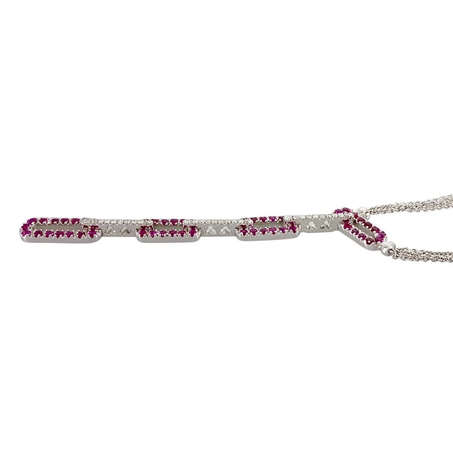 DAMIANI WHITE GOLD RUBY DIAMOND NECKLACE - 3