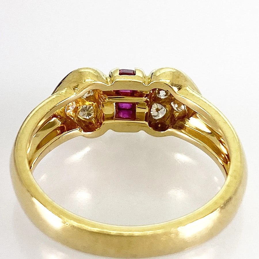 QUEEN YELLOW GOLD DIAMOND RUBY RING - 3