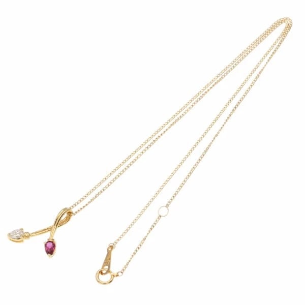 18K YG RUBY DIAMOND NECKLACE - 4