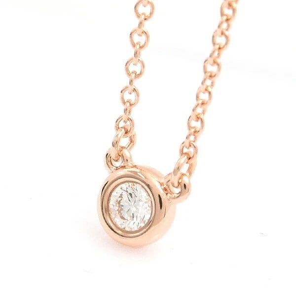 TIFFANY & CO. NECKLACE BY THE YARD SINGLE DIAMOND: Tiffany & Co. Necklace By the Yard Single Diamond Brand: Tiffany & Co. Type/Style: Necklace Material: 750PG Color: PG Size: Length: Chain Length 42cm (length not adjustable), Top dimensions 4.5mm