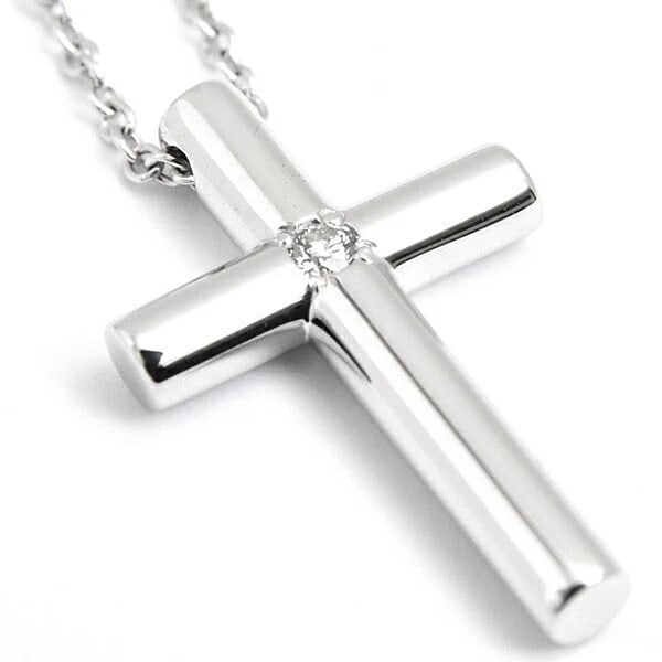 TIFFANY & CO. NECKLACE 1P DIAMOND CROSS PENDANT DIAMOND: Tiffany & Co. Necklace 1P Diamond Cross Pendant Diamond Brand: Tiffany & Co. Type/Style: Necklace Material: 750WG Color: WG Size: Length: Chain Length 42cm (length not adjustable), Top width 11.1mm x