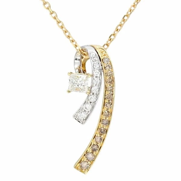 18K GOLD DIAMOND SLIDE CHAIN NECKLACE: 18K Gold Diamond Slide Chain Necklace Brand: Unbranded Type/Style: Necklace Material: K18YG WG Color: YG WG Size: Length: Approx. 45cm. Top: Approx. W8mm x H23mm. *Please note that there may be a devi