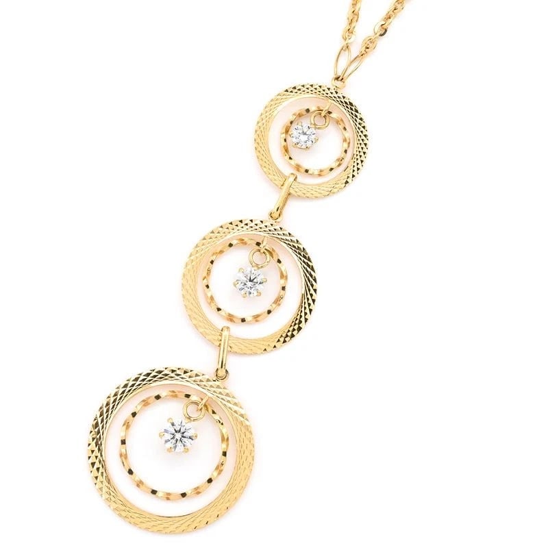 NATURAL DIAMOND NECKLACE 18K YG: Natural Diamond Necklace 18K YG Brand: Unbranded Type/Style: Necklace Material: K18YG, Main Stone/Creation Natural Diamond Color: YG Size: Effective length 48cm-75cm Chain width 1.4mm Motif 16.7mm x