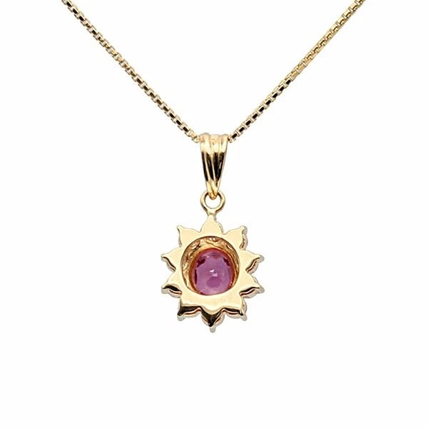 18K YG RUBY DIAMOND NECKLACE - 2