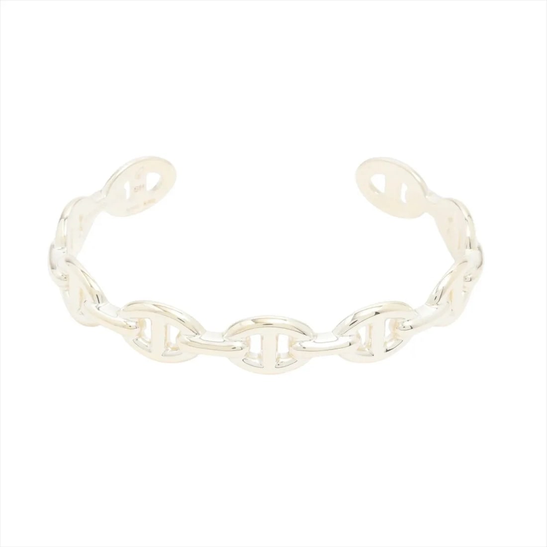 HERMES CHAINE D'ANCRE ENCHAINEE BANGLE: Hermes Chaine d'Ancre Enchainee Bangle Brand: Hermès Type/Style: Bracelet Material: 925 Color: Silver Size: (CM) Bracelet length:14.5 (Inch) Bracelet Length:5.7inch Accessories: None Accessories