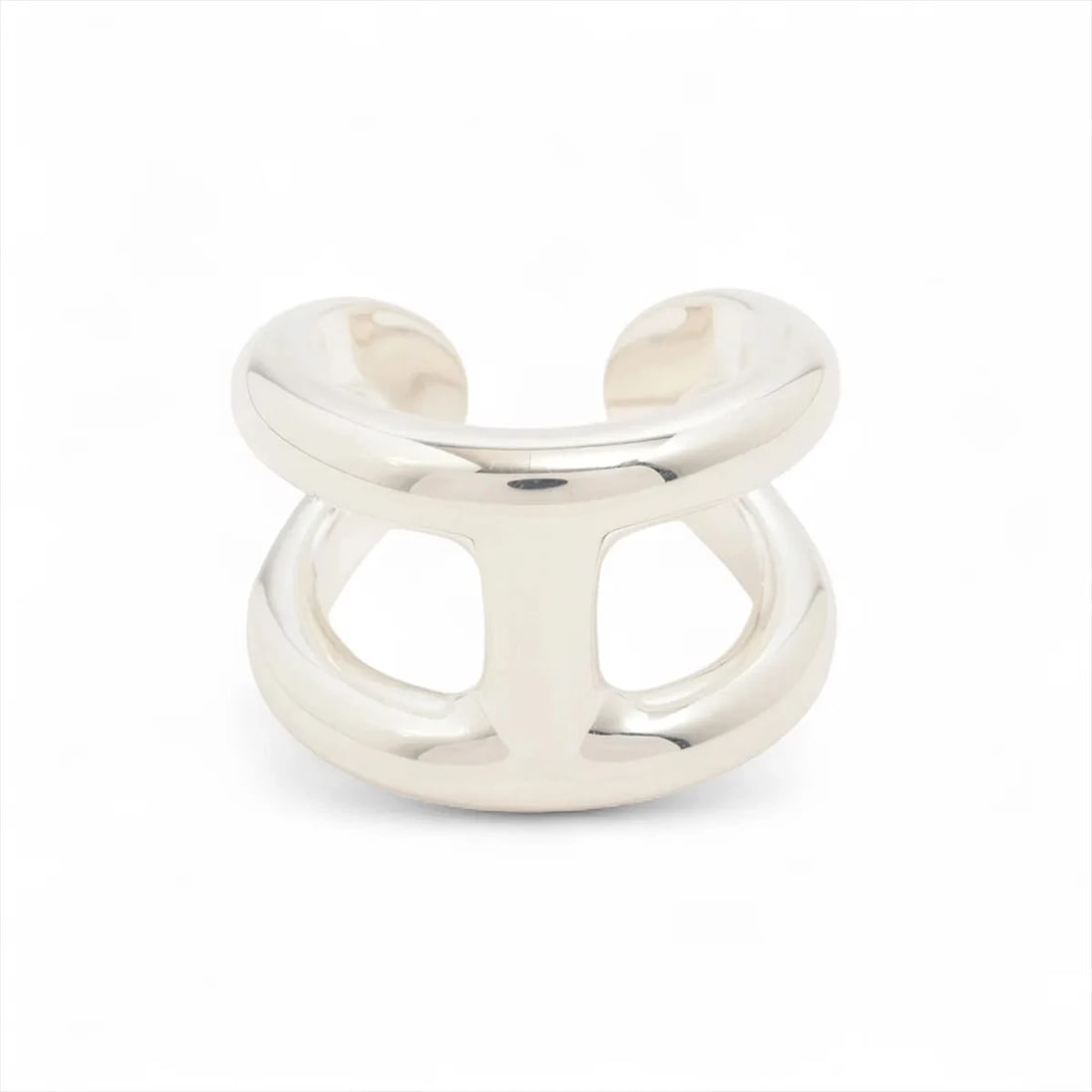 HERMES OSMO'S GM RING: Hermes Osmo's GM Ring Brand: Hermès Type/Style: Ring Material: 925 Color: Silver Size: 7.25 US Accessories: None Accessories Notice: When purchasing pre-owned goods, please refer to the photos of