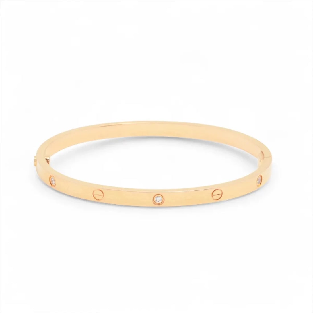 CARTIER LOVE SM HALF DIAMOND BRACELET: Cartier Love SM half diamond Bracelet Brand: Cartier Type/Style: Bracelet Material: 18k Pink Gold, Main Stone/Creation Natural Color: Not Specified Size: (CM) Bracelet length:15.3 (Inch) Bracelet Leng