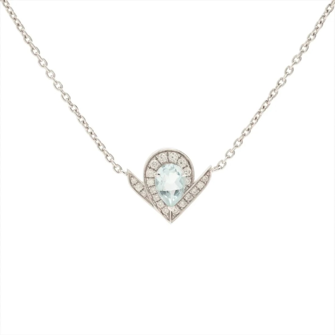 CHAUMET JOSEPHINE EGRETTE AQUAMARINE DIAMOND NECKLACE: Chaumet Josephine Egrette Aquamarine diamond Necklace Brand: Chaumet Type/Style: Necklace Material: 750(WG), Main Stone/Creation Natural Color: Not Specified Size: (CM) Chain length:42.1 (Inch) Chain