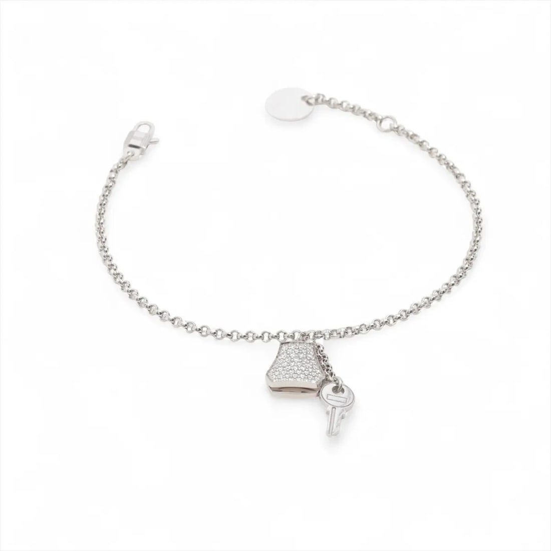 HERMES KELLY CROCHET DIAMOND BRACELET: Hermes Kelly Crochet diamond Bracelet Brand: Hermès Type/Style: Bracelet Material: 750(WG), Main Stone/Creation Natural Color: Not Specified Size: (CM) Bracelet length:16.2 (Inch) Bracelet