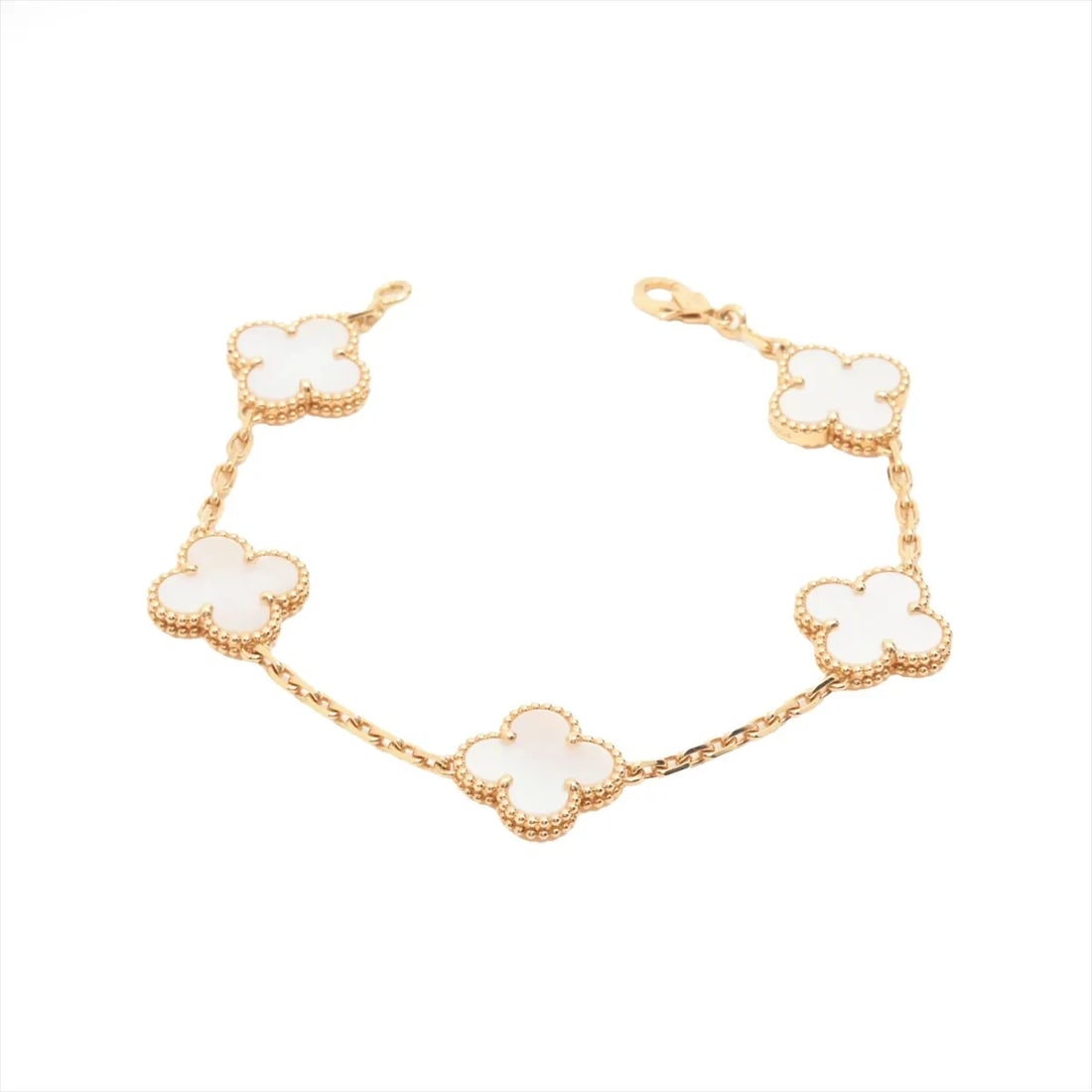 VAN CLEEF & ARPELS ALHAMBRA 5P BRACELET: Van Cleef & Arpels Alhambra 5P Bracelet Brand: Van Cleef & Arpels Type/Style: Bracelet Material: 925 Color: Silver Size: (CM) Bracelet length:18.4 (Inch) Bracelet Length:7.2inch Accessories: None