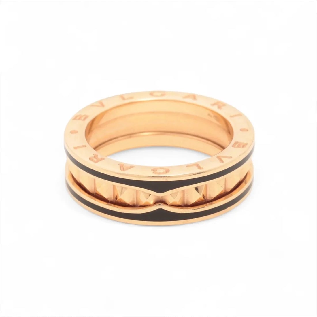 BVLGARI B.ZERO 1 LOCK RING 750 (PG) × CERAMIC: Bvlgari B.Zero 1 Lock Ring 750 (PG) × ceramic Brand: Bvlgari Type/Style: Ring Material: 18k Pink Gold Color: Not Specified Size: 7.25 - 7.5 US Accessories: None Accessories Notice: When purchasing