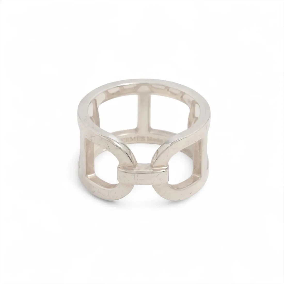 HERMES EVER CHAINE D'ANCRE RING: Hermes Ever Chaine D'Ancre Ring Brand: Hermès Type/Style: Ring Material: 925 Color: Silver Size: 5.5 - 5.75 US Accessories: None Accessories Notice: When purchasing pre-owned goods, please refer to
