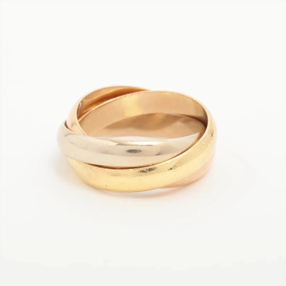 CARTIER TRINITY RING: Cartier Trinity Ring Brand: Cartier Type/Style: Ring Material: 750(YG×PG×WG) Color: Not Specified Size: 5.25 US Accessories: None Accessories Notice: When purchasing pre-owned goods, pleas