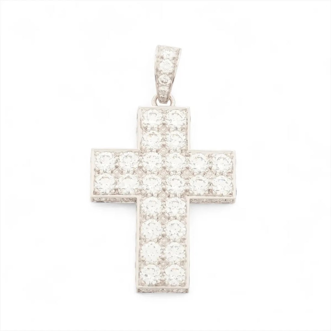 CARTIER SUCRE DOO BOUDOUARD CROSS DIAMOND NECKLACE TOP: Cartier Sucre Doo Boudouard Cross diamond Necklace top Brand: Cartier Type/Style: Necklace top Material: 750(WG), Main Stone/Creation Natural Color: Not Specified Size: none Accessories: None