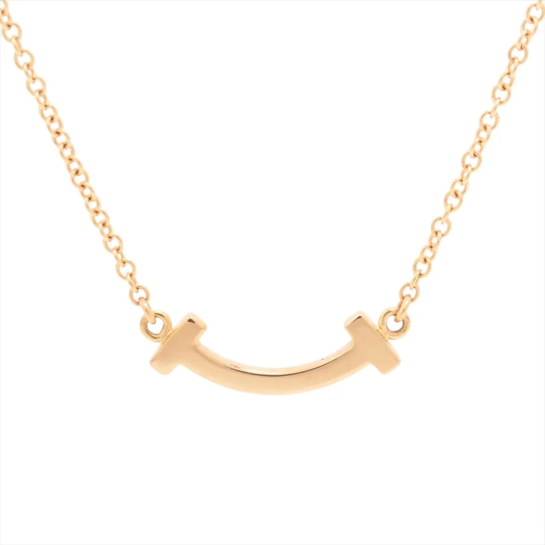 TIFFANY T SMILE MINI NECKLACE 750(PG): Tiffany T Smile Mini Necklace 750(PG) Brand: Tiffany Type/Style: Necklace Material: 18k Pink Gold Color: Not Specified Size: (CM) Chain length:46 (Inch) Chain Length:18.1inch Accessories: None