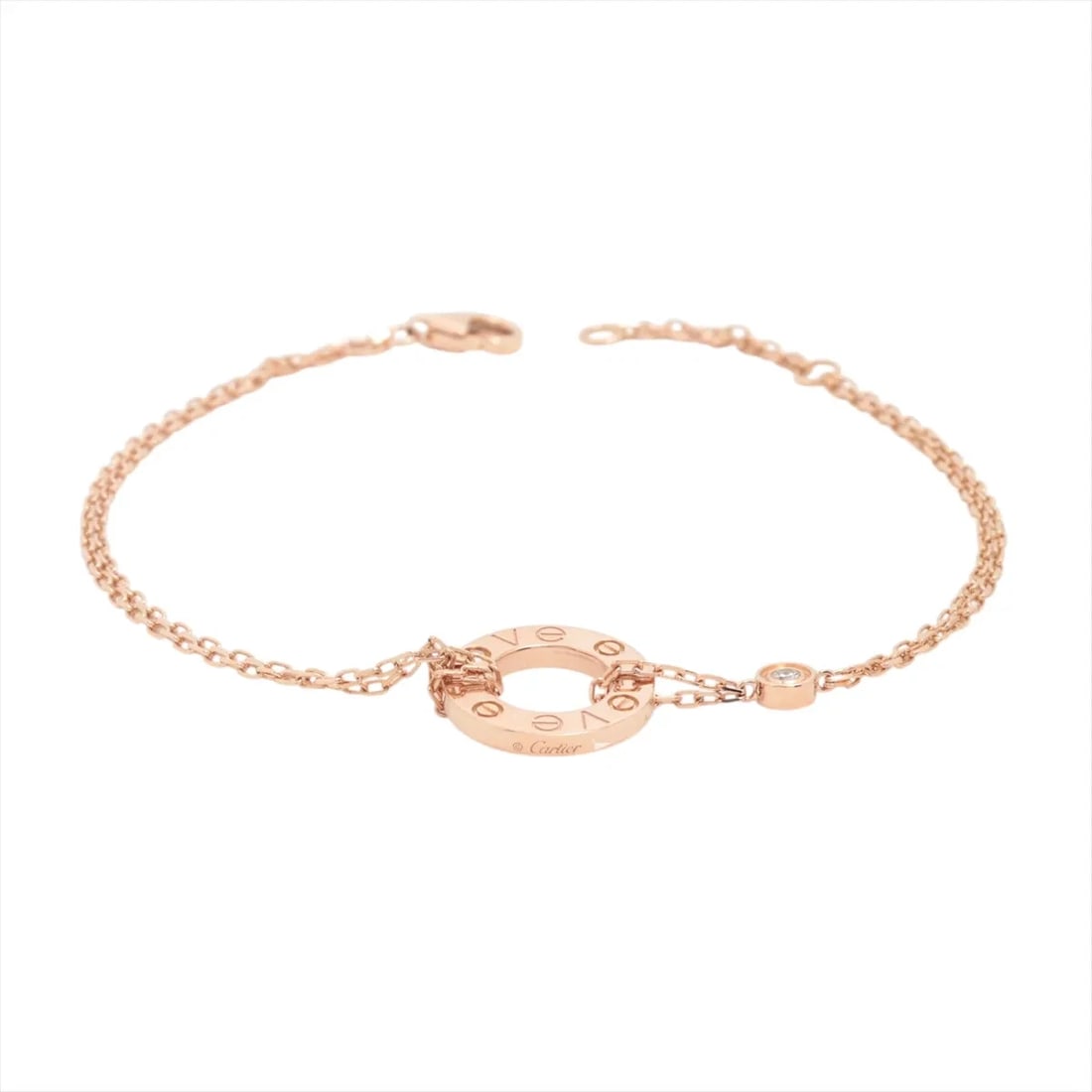 CARTIER LOVE CIRCLE 2P DIAMOND BRACELET: Cartier Love Circle 2P diamond Bracelet Brand: Cartier Type/Style: Bracelet Material: 18k Pink Gold, Main Stone/Creation Natural Color: Not Specified Size: (CM) Bracelet length:20 (Inch) Bracelet Leng