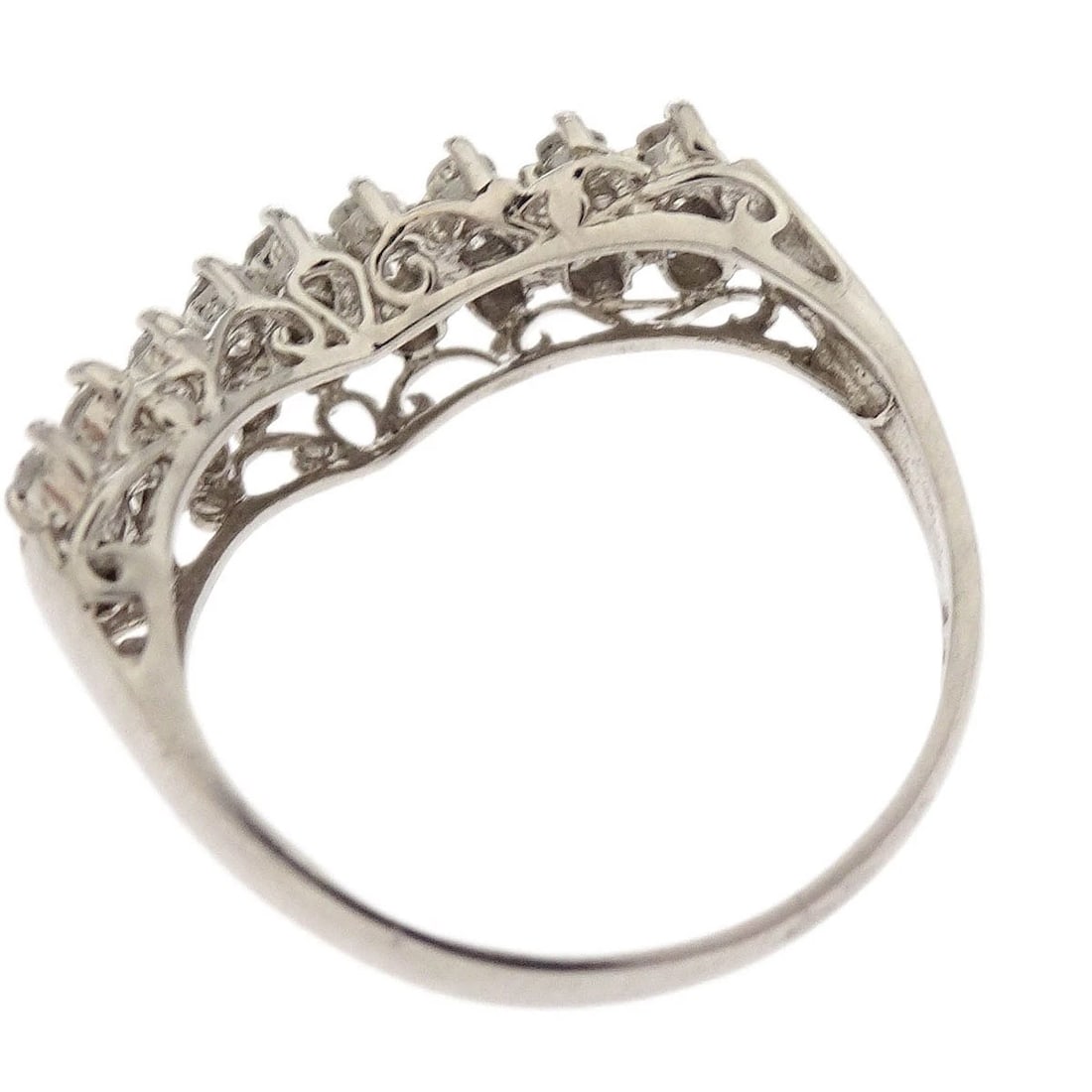 RING PT900 DIAMOND SILVER - 2