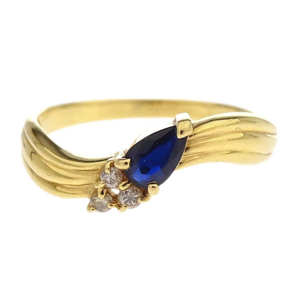 RING SAPPHIRE DIAMOND 18K GOLD (1 of 4)