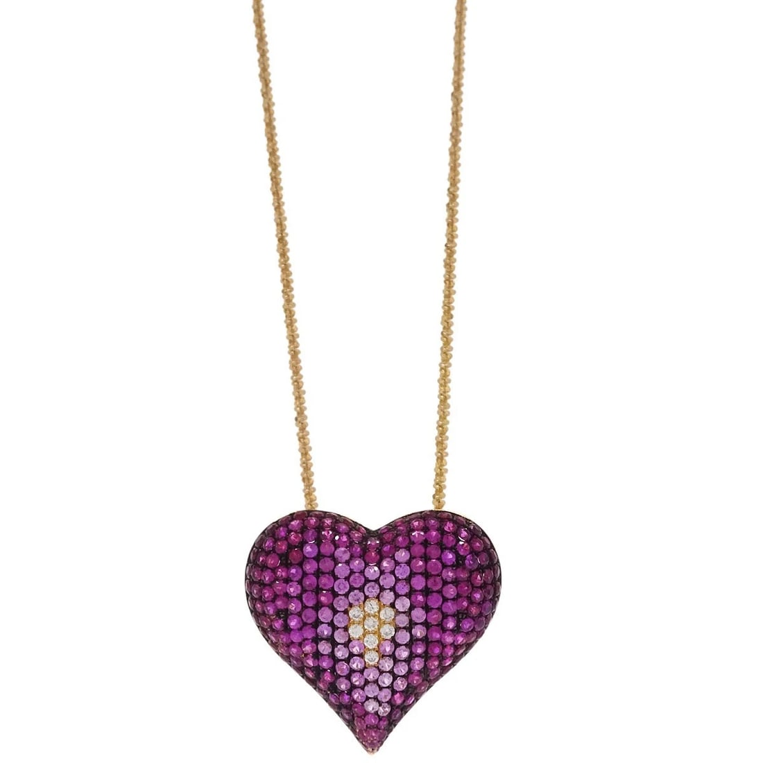 PENDANT NECKLACE RUBY 18K DIAMOND GOLD: Pendant Necklace Ruby 18K Diamond Gold Brand: None Type/Style: Necklace Material: Ruby 18K Diamond, Main Stone/Creation Ruby Secondary Stone Diamond Color: Gold Size: Chain(Overall) : 46.0 cm Top: W