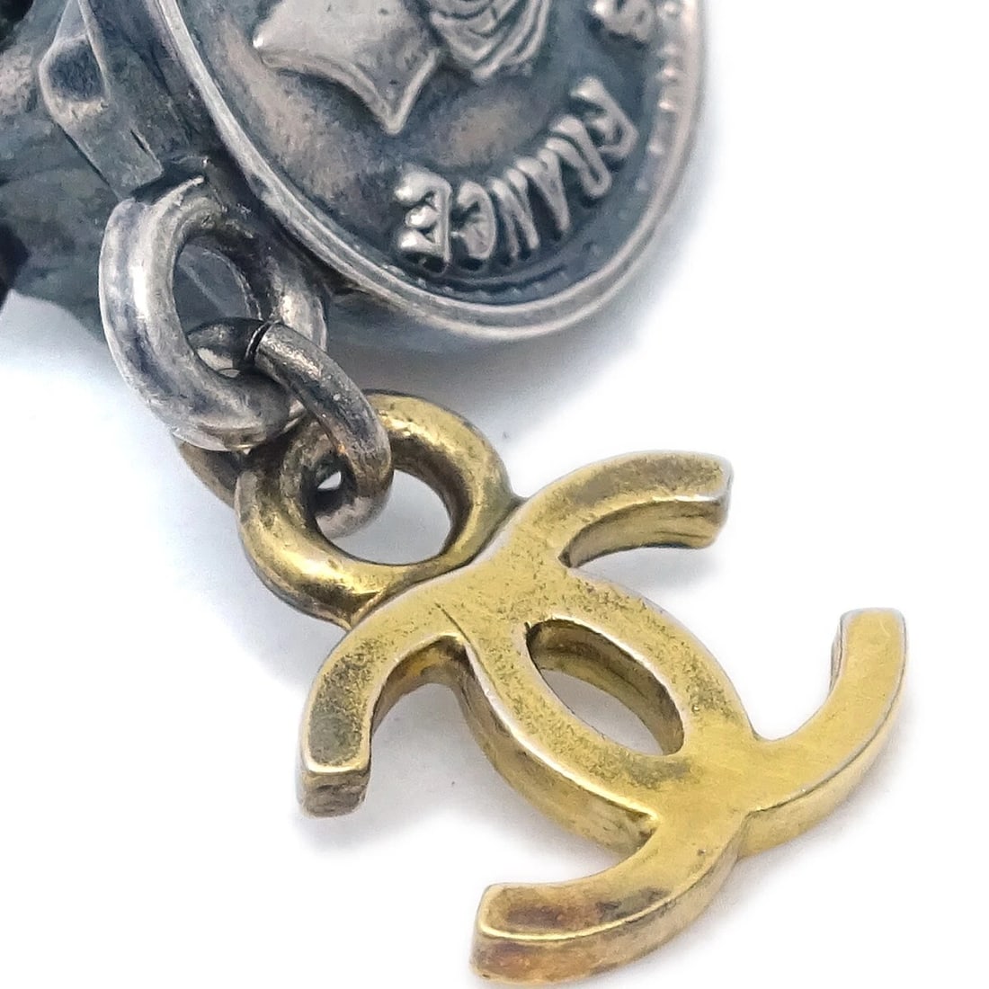 CHANEL SILVER DANGLE EARRINGS - 2