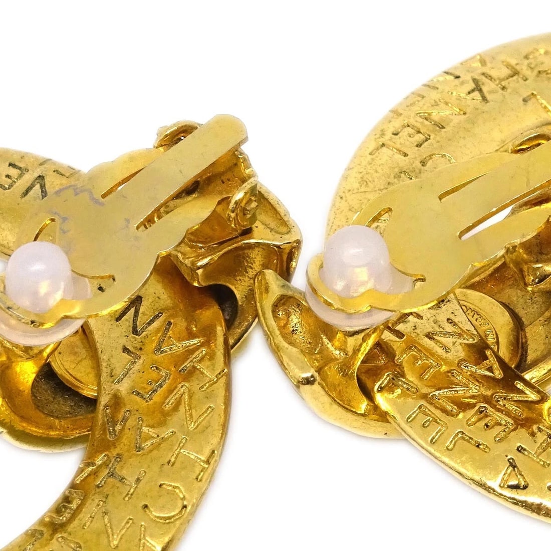 CHANEL DANGLE HOOP EARRINGS - 3